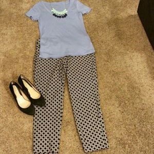 Black and white cropped pant