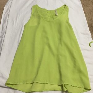 Lime green bow back top