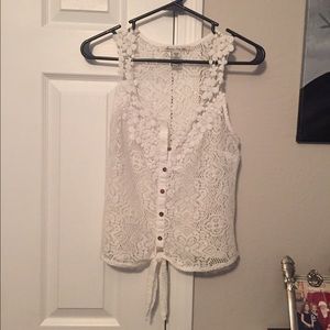 Cream colored lace top. Worn once