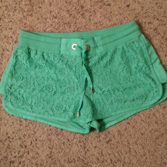 Tiffany Blue  Lace Shorts
