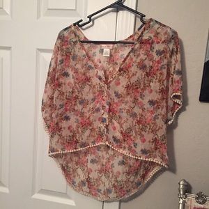 Sheer floral top