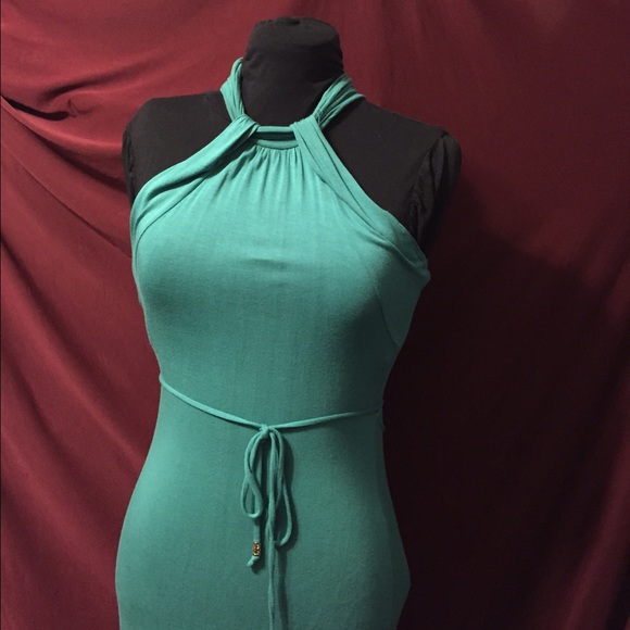 Turquoise long sexy dress! Only worn once