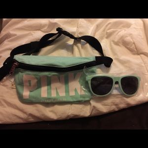PINK phanny pack with sun glasses never used