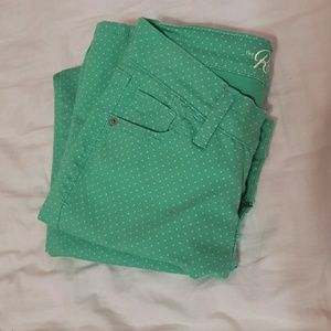 Pastel green skinny jeans
