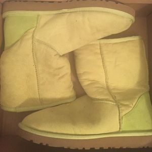 Neon green UGG boots