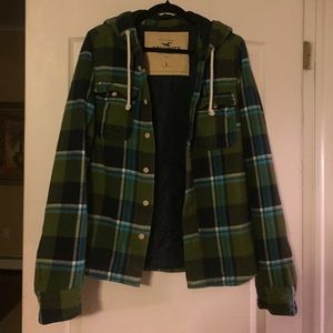Hollister hooded flannel jacket. Men's Large