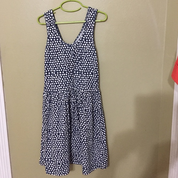 Navy polka-dot dress