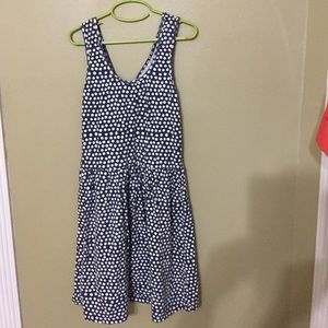Navy polka-dot dress