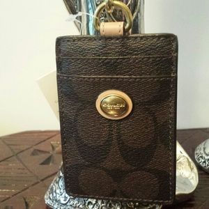 Coach Signature Lanyard I'D Holder
