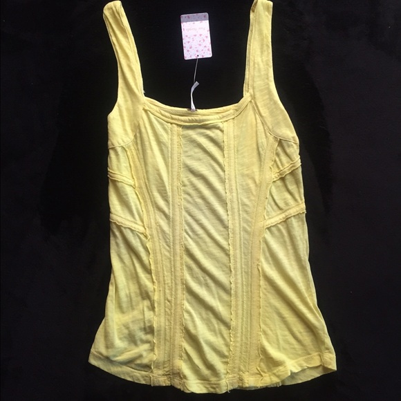 Free People Yellow Tank Top