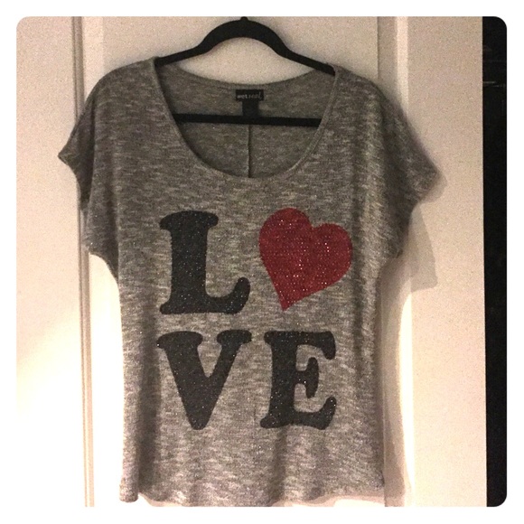 Grey LOVE short sleeve shirt