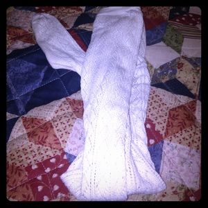 White knit over the knee socks