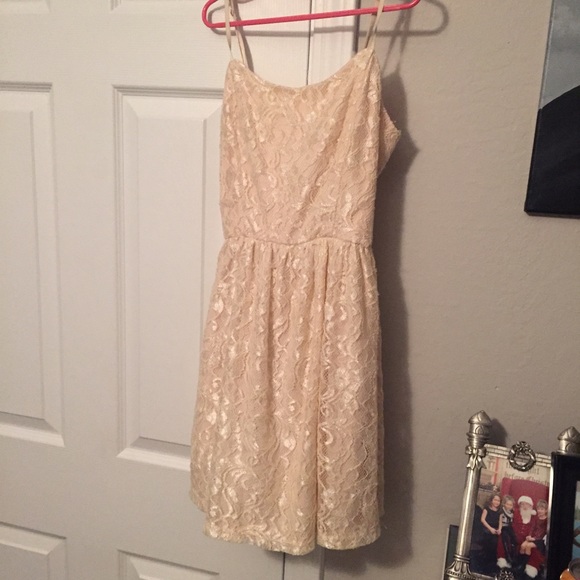 Lace fit and flare dress