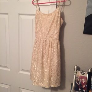 Lace fit and flare dress