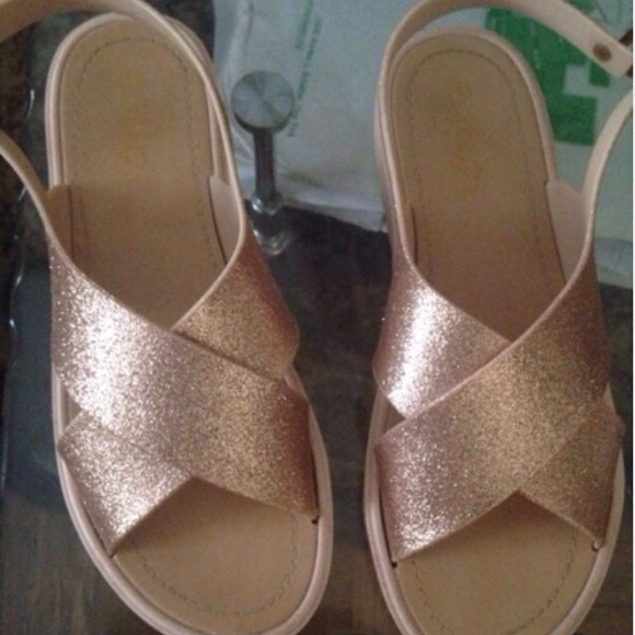 gold sandal
