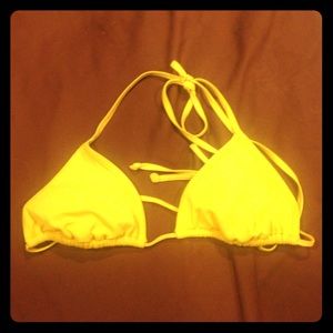Victoria secret pink neon yellow triangle top