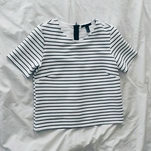 Boxy Texture-Striped Top