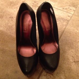 Top shop black platform heels sz 36 6