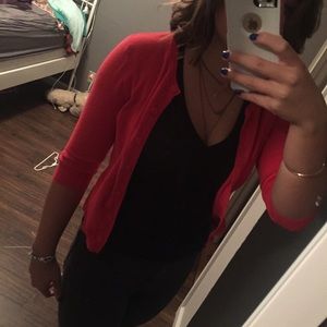 Bright scarlet red cardigan