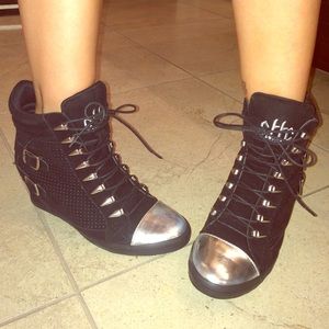 Wedge High Top Shoes NWOT