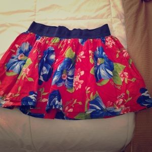 Red and Blue Floral Skirt
