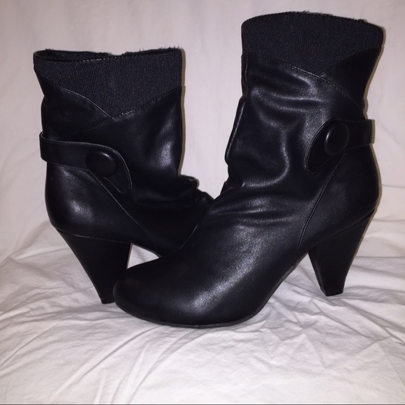 High heel black ankle boots by Rouge