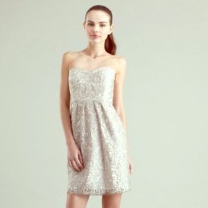 Jenny Yoo Hudson Metallic Swirl Dress