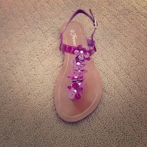 Purple flower sandals