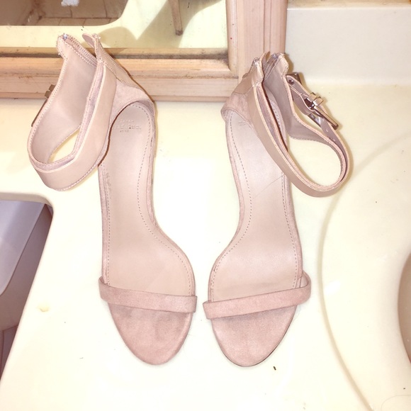 zara nude ankle strap high heels
