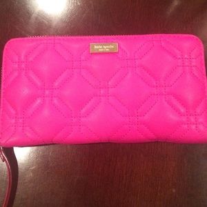 Kate spade hot pink leather wallet