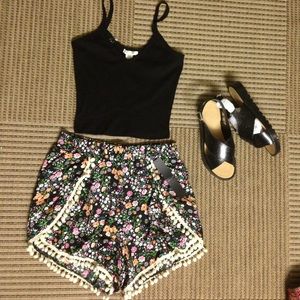 Floral boho shorts