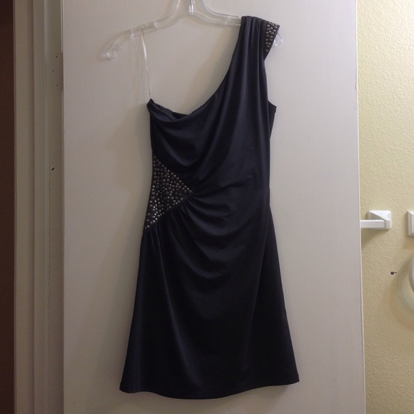 Gray one shoulder dress - Picture 3 of 4
