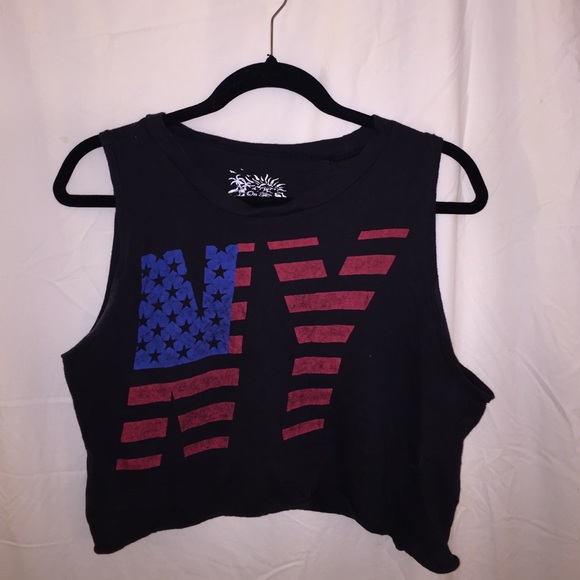 On Fire NY black crop top