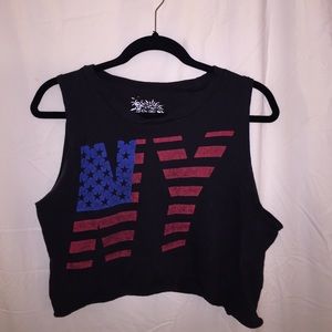 On Fire NY black crop top