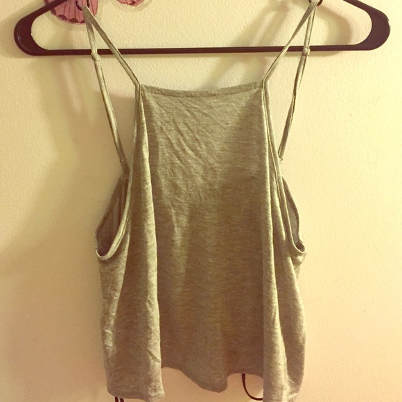 Grey Loose Halter Tank Top