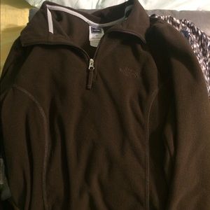 brown north face pullover