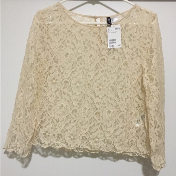 H&M Cream Lace Top