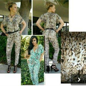 BROWN ROMPER ANIMAL PRINT