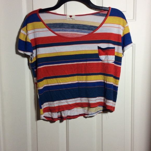 Primary Colors Striped Crop Top