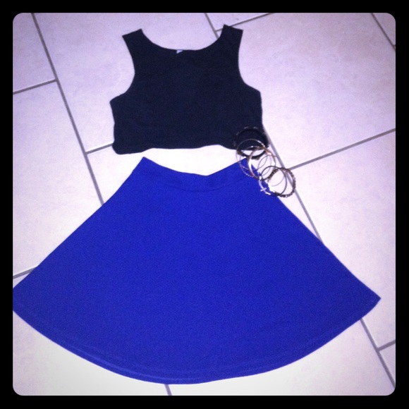 Crop top and mini skirt