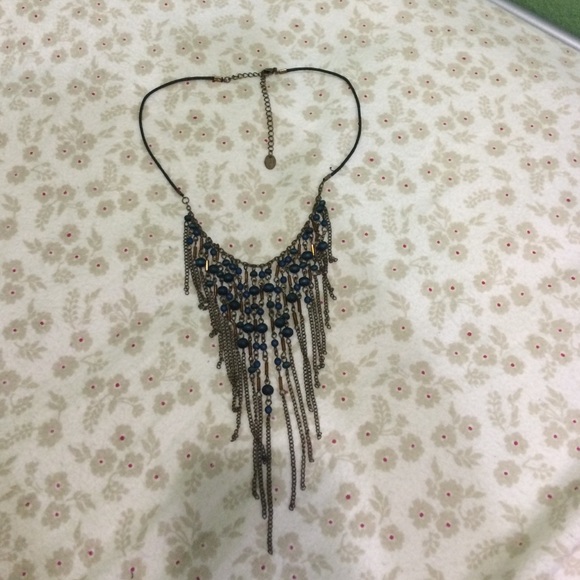 Blue-green cascading necklace