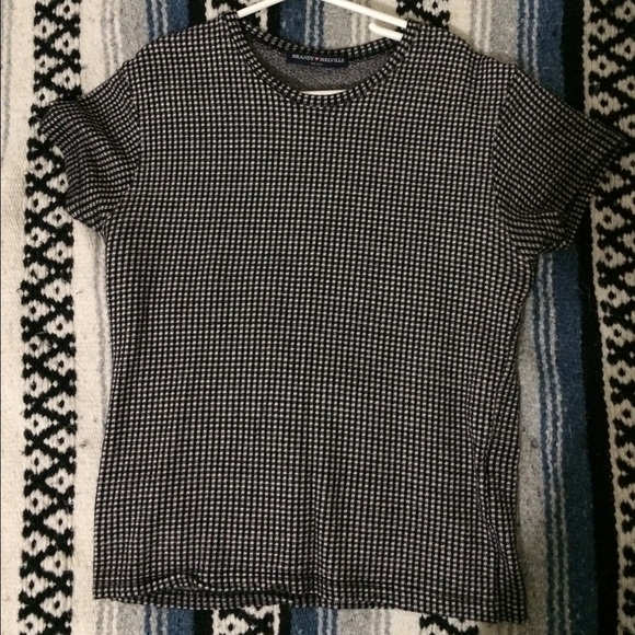 Brandy microplaid top
