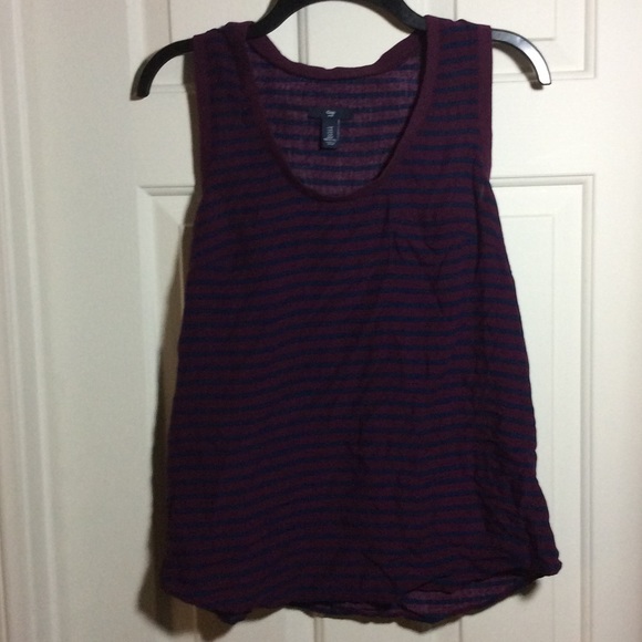 Gap Maroon/Blue Striped Tank Top