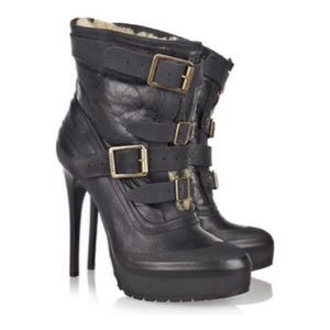 Burberry Prorsum Shearling-lined Aviator Boots