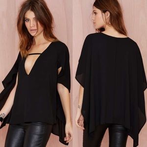 NASTY GAL Caper Chiffon Top