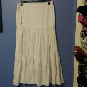 Long white skirt