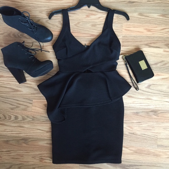 Material Girl Dresses & Skirts - Black peplum dress