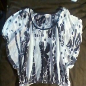 Black and White sheer, loose top