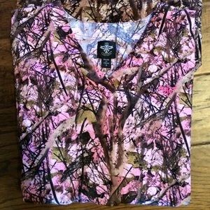 Pink Camo scrub top