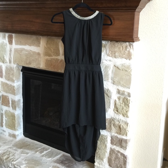 Elegant high low black dress